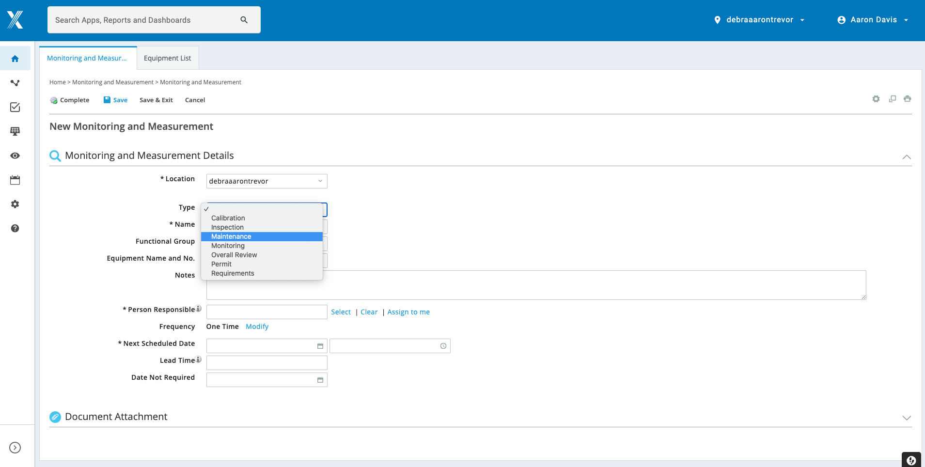 screenshot of Monitoring and Measuring Software